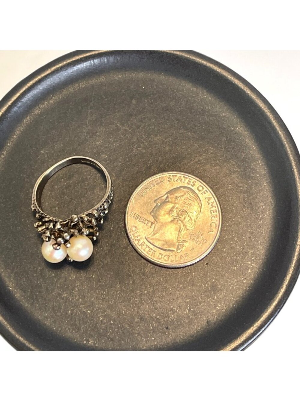 Sterling Pearl Nest Ring MCM Joseph Esposito ESPO Gold Vermeil Size 6.5 Vintage - Picture 9 of 14